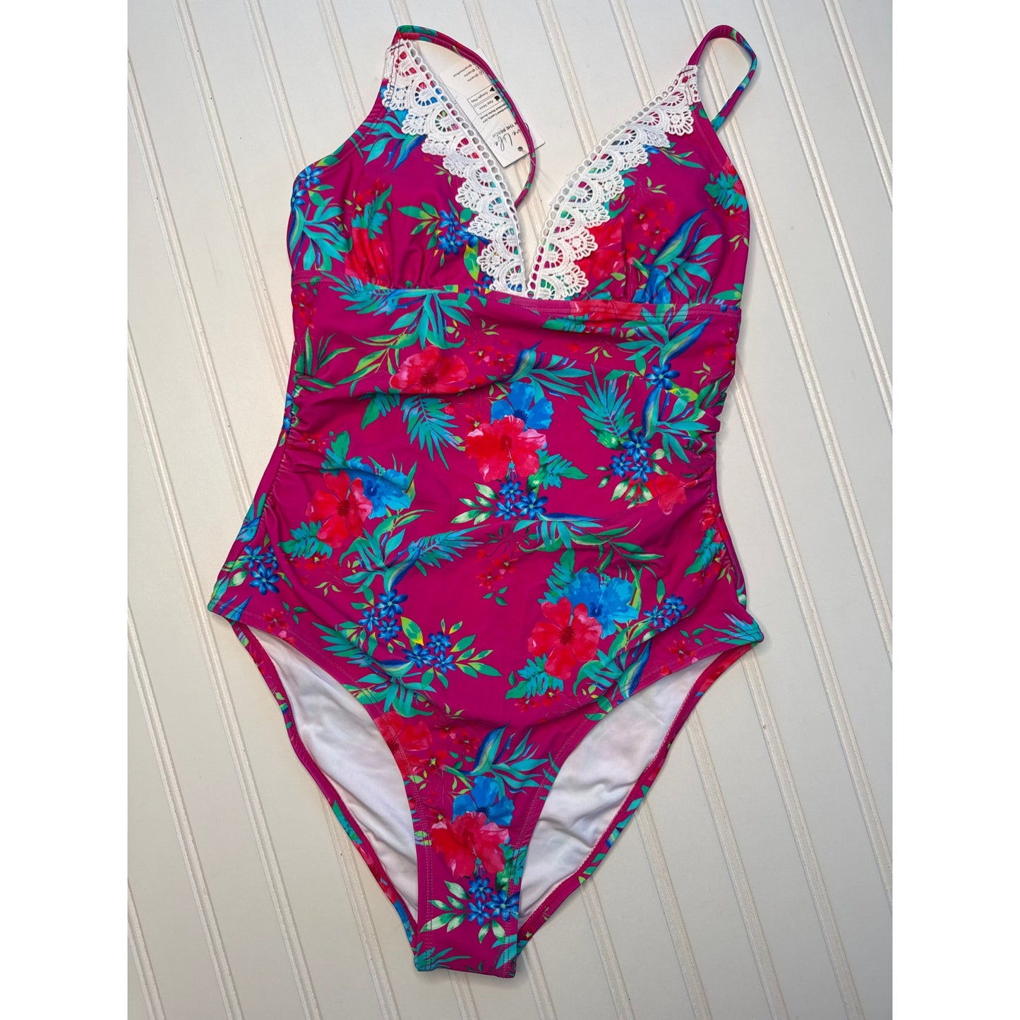 NWT Cupshe Ruffled Bow Tie Cheeky & Tummy Control One Piece Swimsuit Bundle Sz M