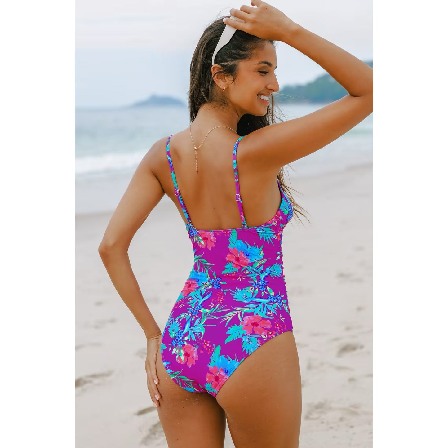 NWT Cupshe Ruffled Bow Tie Cheeky & Tummy Control One Piece Swimsuit Bundle Sz M